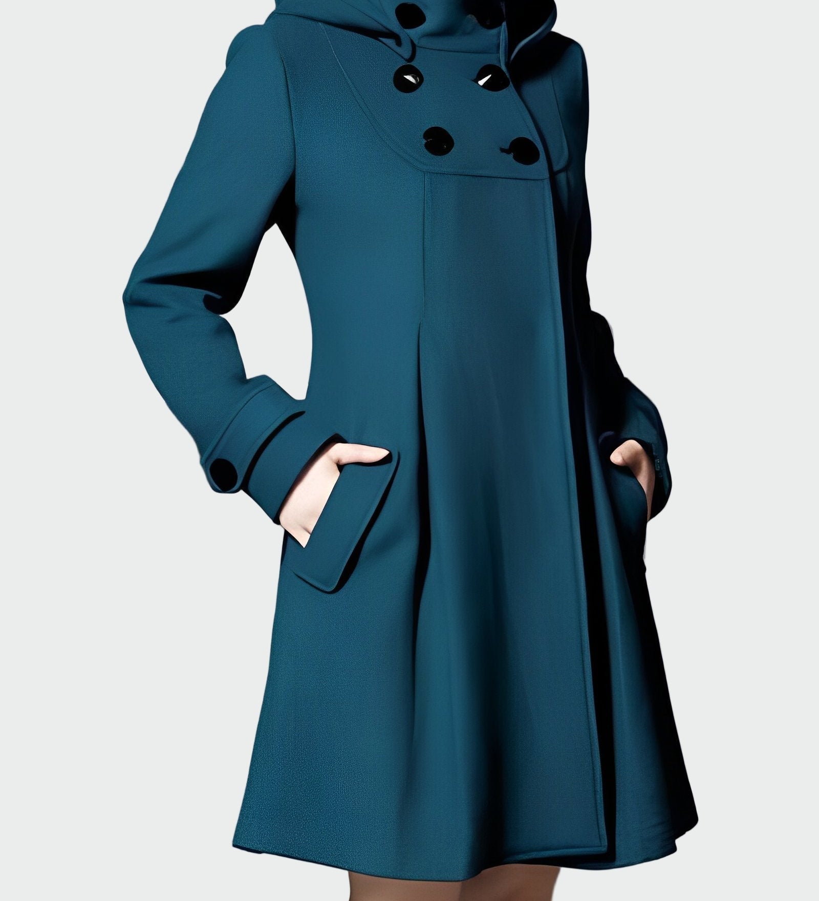 Cappotto con cappuccio e colletto