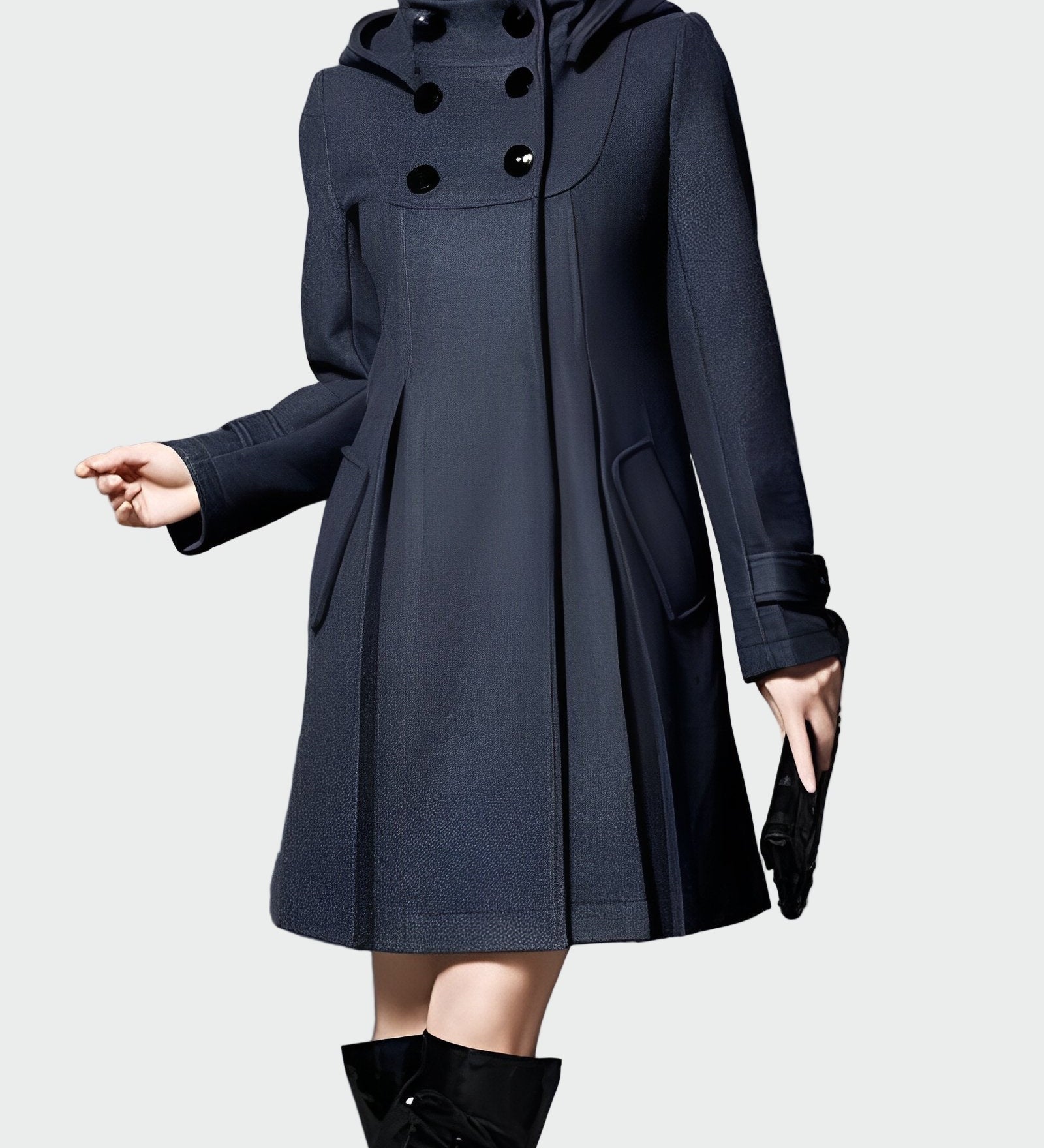 Cappotto con cappuccio e colletto