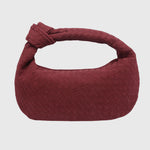 Celeste | Borsa Media Suede Intrecciata con Nodo