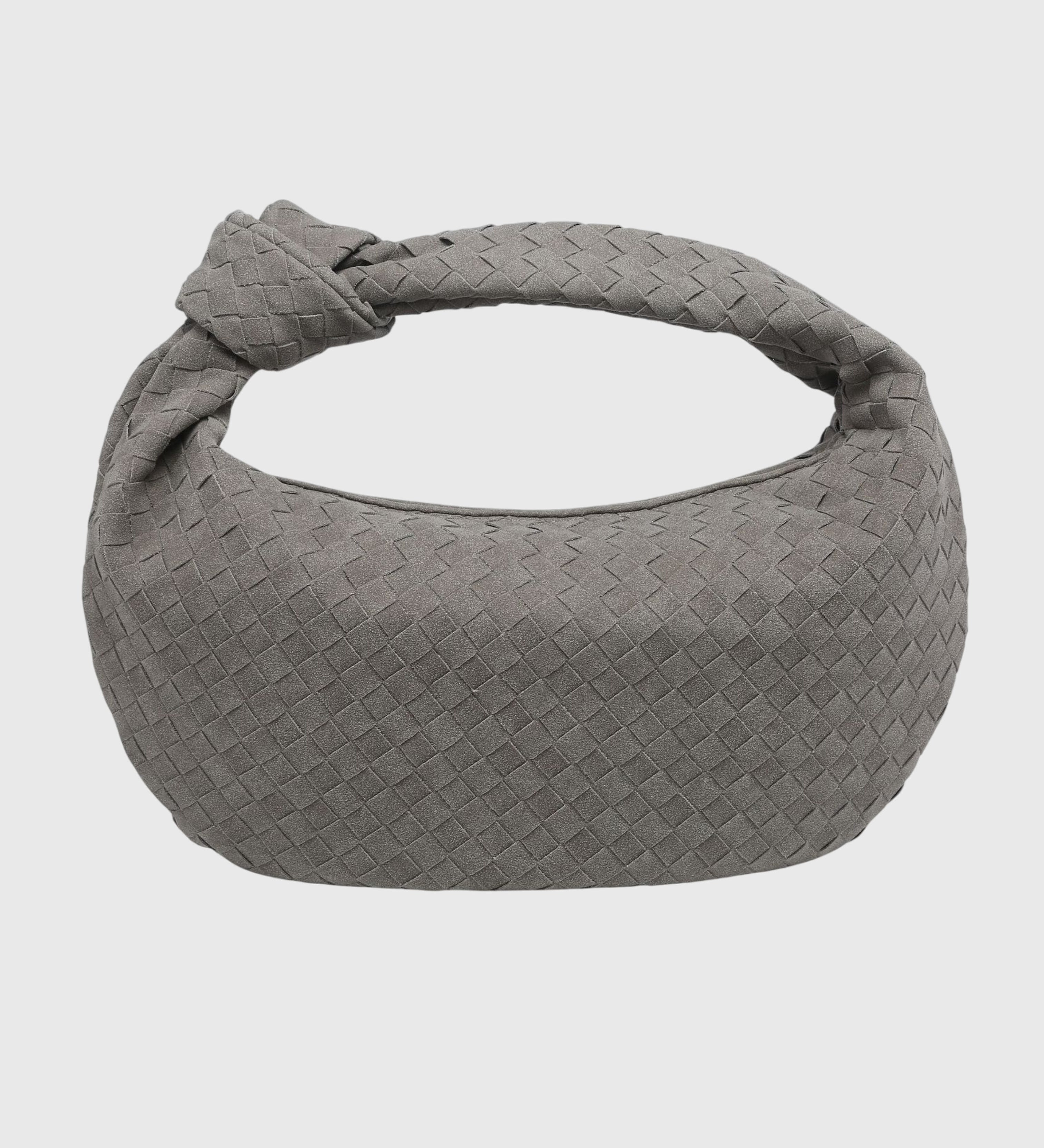 Celeste | Borsa Media Suede Intrecciata con Nodo