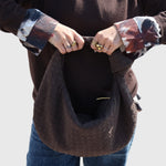 Celeste | Borsa Media Suede Intrecciata con Nodo