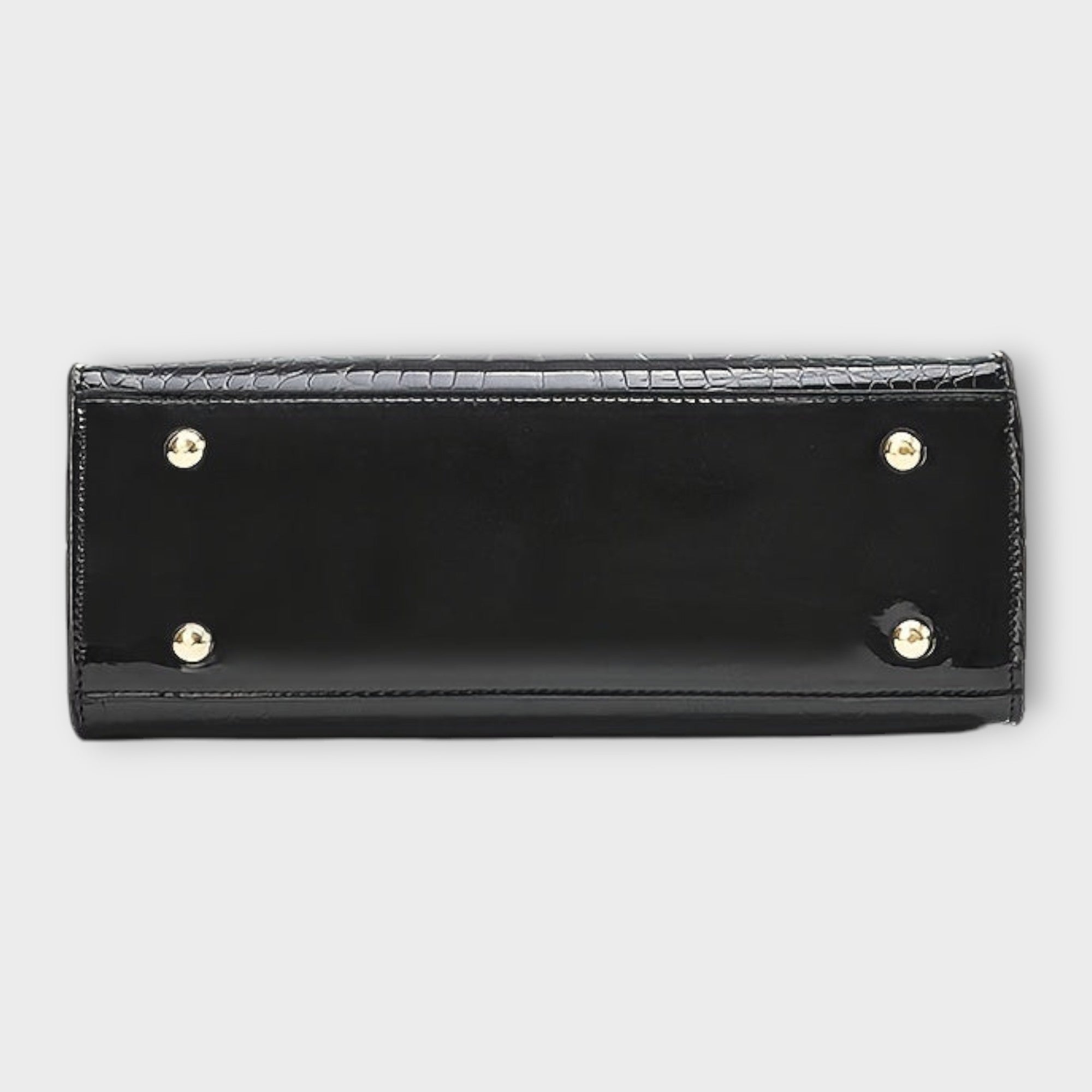 Gianna Boutique - Borsa a Mano con Motivo Coccodrillo Lucido