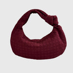 Celeste | Borsa Media Suede Intrecciata con Nodo