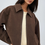 VALIRA Giacca Zip in Finta Suede