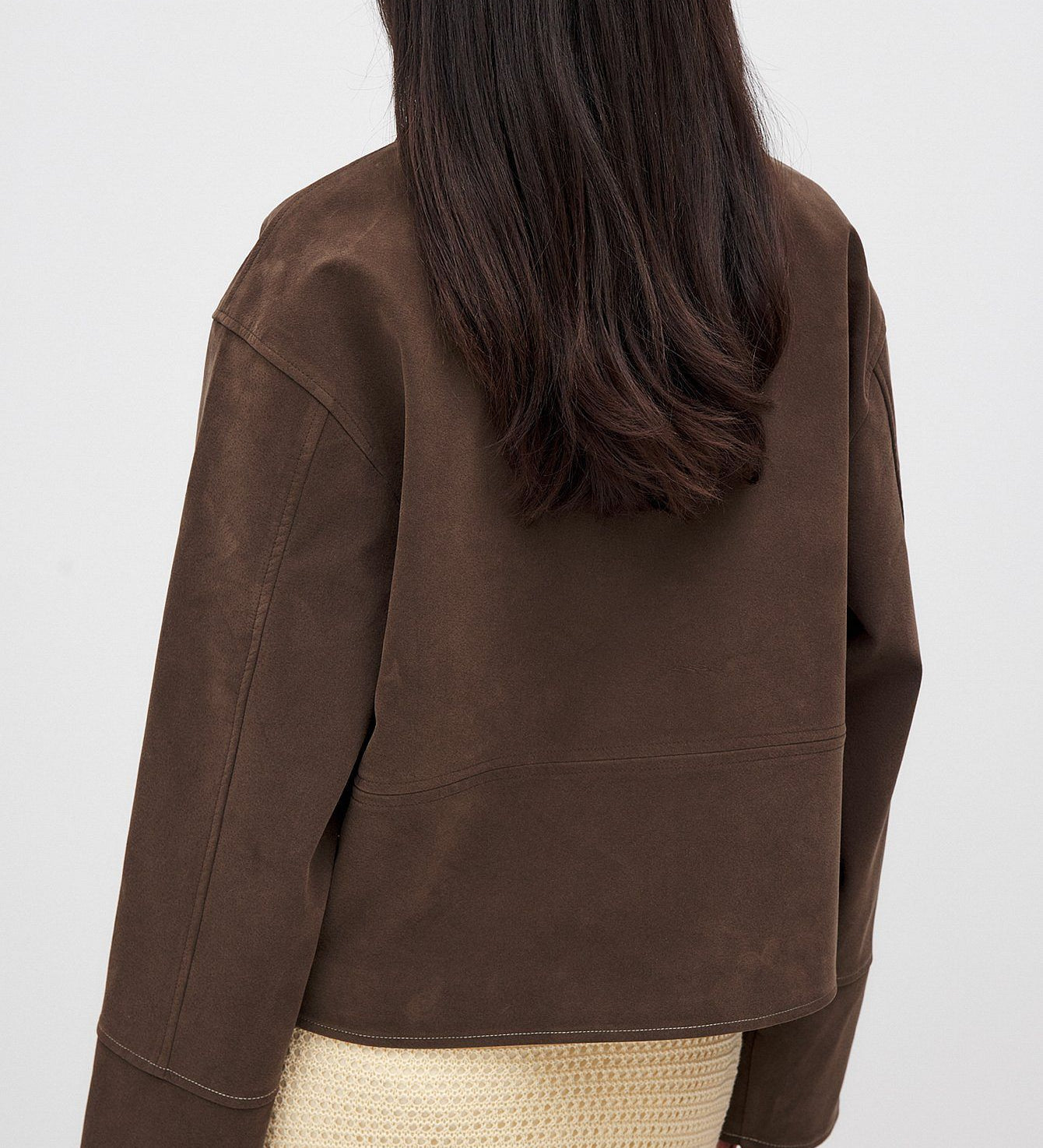 VALIRA Giacca Zip in Finta Suede