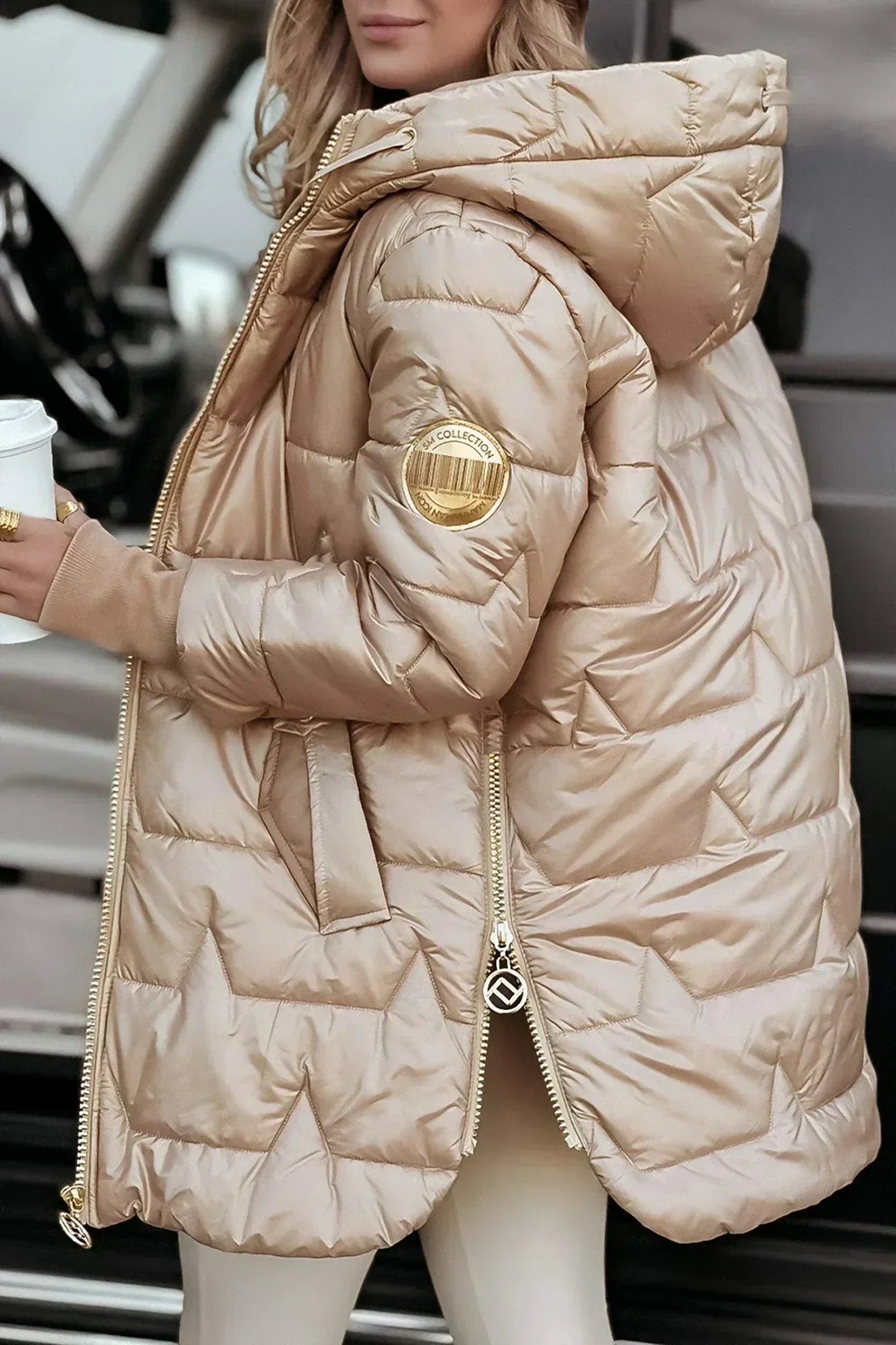 Tavessa Gabriela – Casaco Elegante de Inverno com Capuz Acolchoado