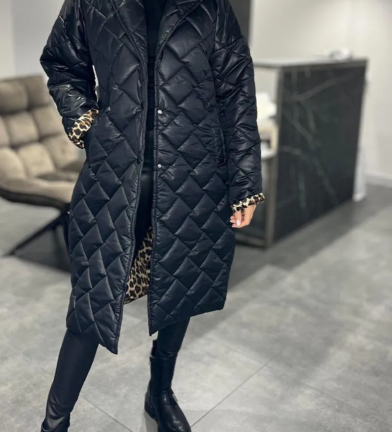 Ofira | Abrigo reversible con forro de leopardo