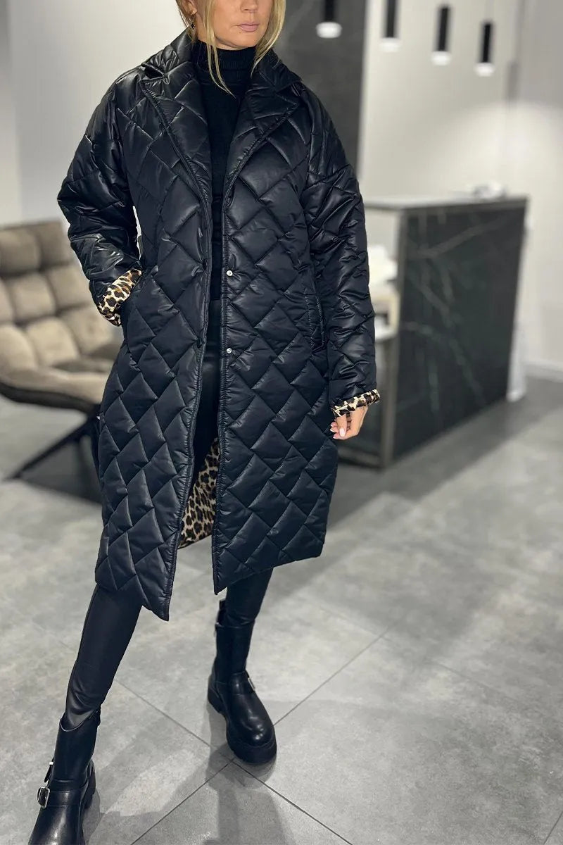 Tavessa Ofira – Abrigo Reversível com Forro de Leopardo