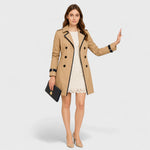 Maya - Trincea doppiopetto con finiture a contrasto